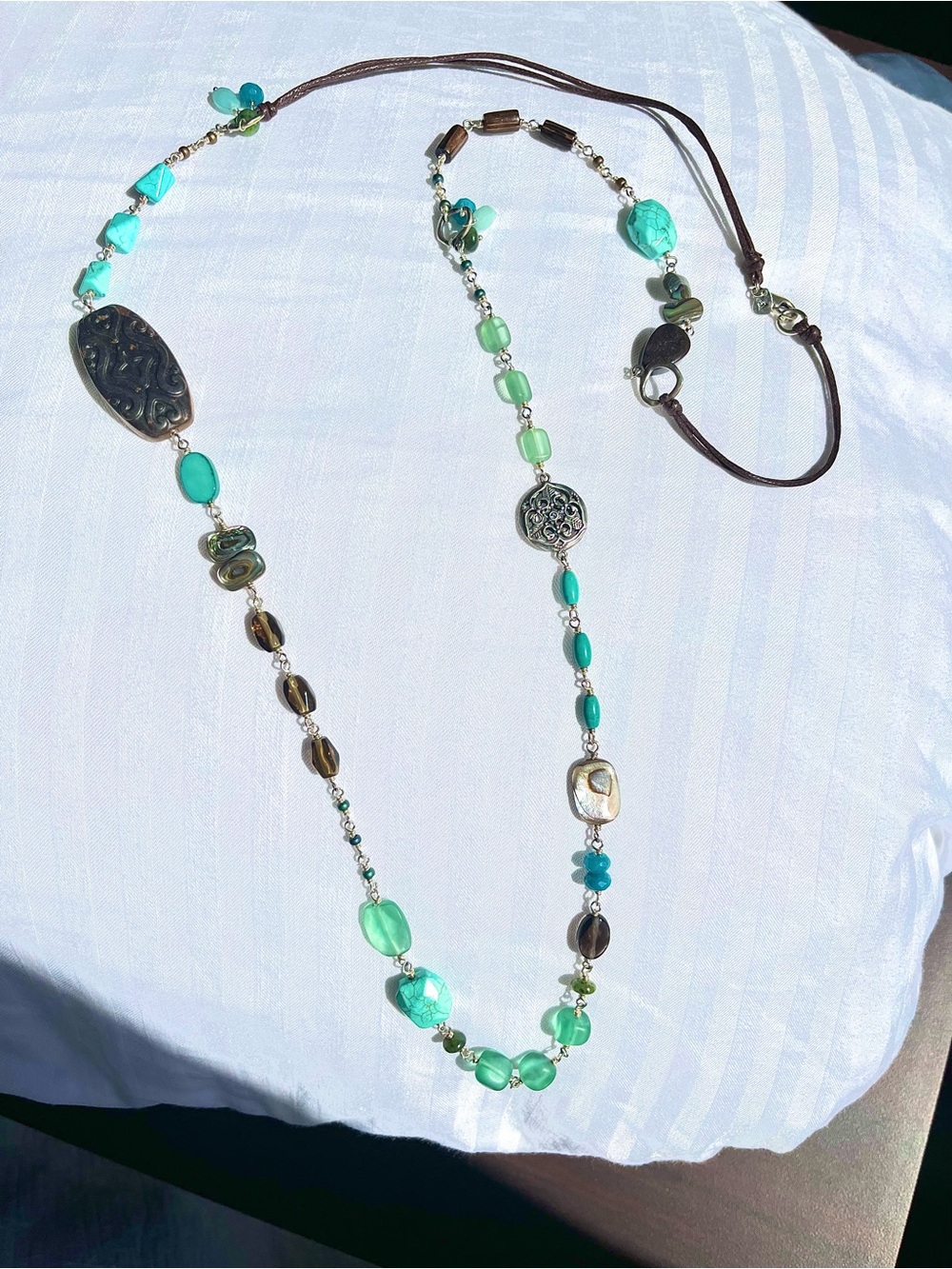 Silpada Turquoise and Aqua Beaded Long Necklace